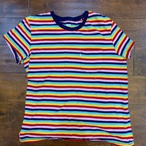 Rainbow stripped LEVI’S tee shirt (size L)